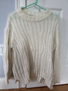 Wooden Ships Cream Ribbed Crew Neck Sweater